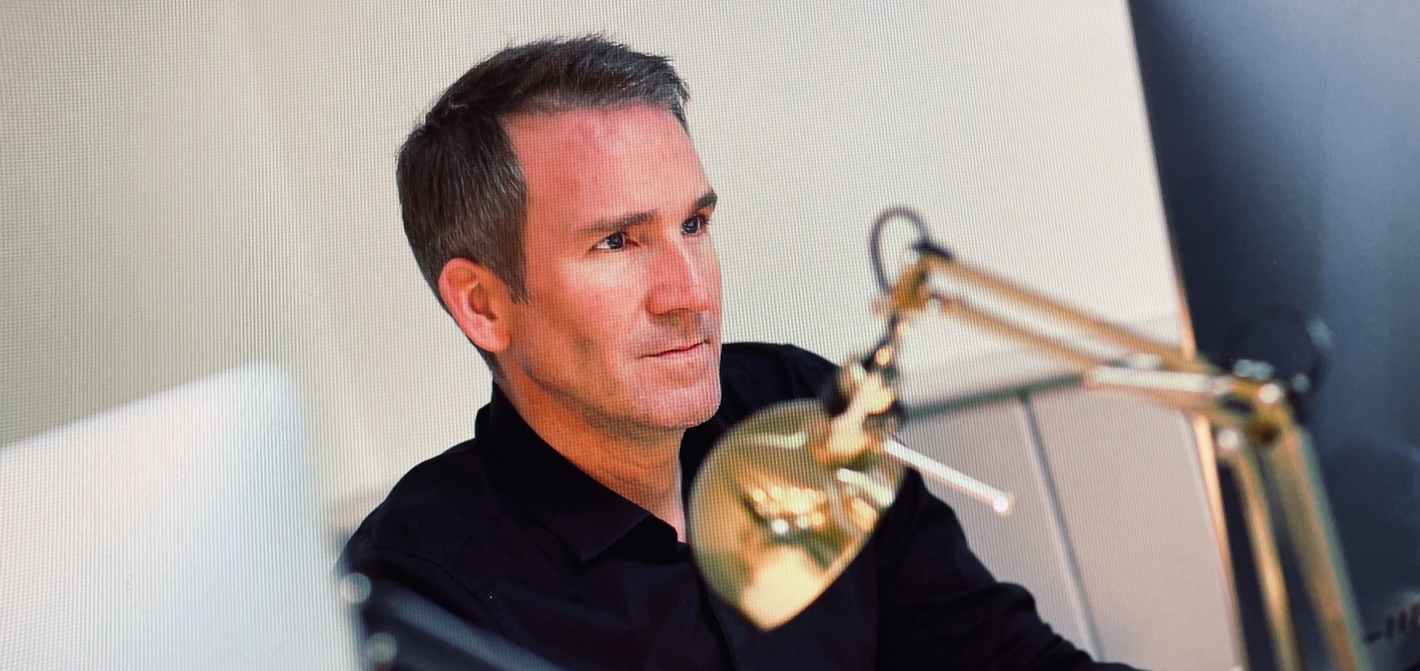 A very serious looking Mark Critchley. Professional in what he does – but a right laugh to work with.